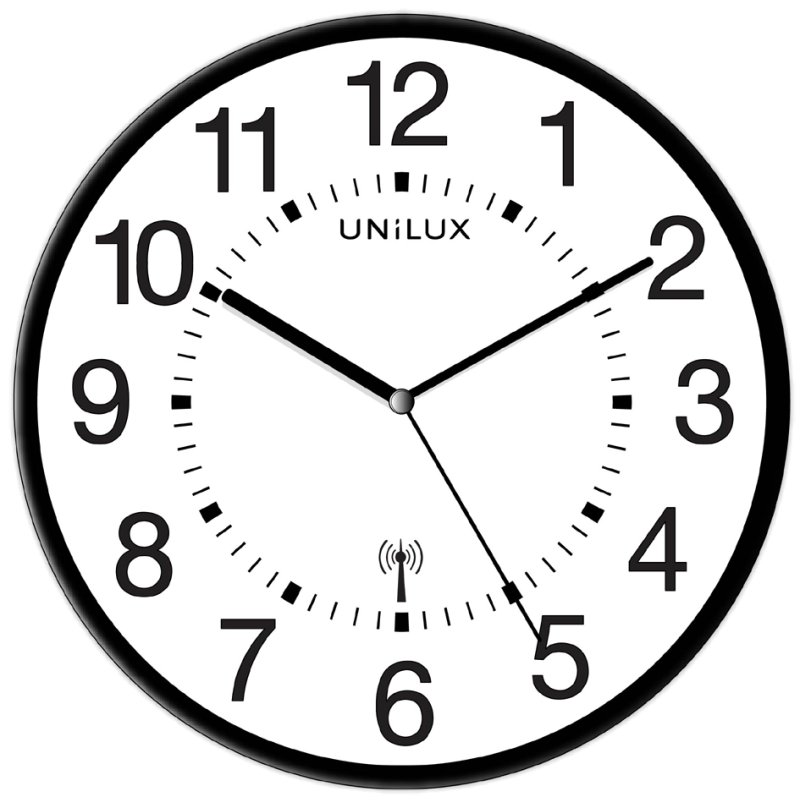 UNiLUX wall clock MAXI WAVE, silver, radio-controlled, diameter 380 mm